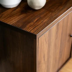 Kirkland's Home Tv Stands & Media Consoles-Dark Walnut Modern Record Storage Tv Stand