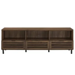 Kirkland's Home Tv Stands & Media Consoles-Dark Walnut Rustic Slat Door Tv Stand, 70 In.