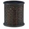 Kirkland's Home Accent & End Tables-Dark Wood Carved Medallion Accent Table