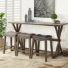 Kirkland's Home Dining Tables-Dark Wooden Trestle Counter Table, 72 In.