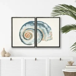 Kirkland's Home Framed Art-Diptych Shell Framed Art Print, Set Of 2