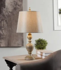 Kirkland's Home Table Lamps-Distressed And Cream Table Lamp