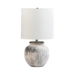 Kirkland's Home Table Lamps-Distressed And Gray Ceramic Table Lamp