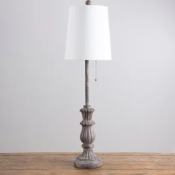 Kirkland's Home Buffet Lamps-Distressed Antique Gray Buffet Lamp