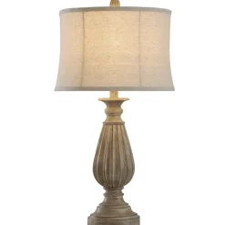 Kirkland's Home Table Lamps-Distressed Brown Spindle Table Lamp