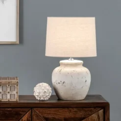 Kirkland's Home Table Lamps-Distressed Ceramic Table Lamp