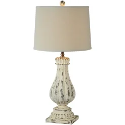 Kirkland's Home Table Lamps-Distressed Cream Resin Table Lamps, Set Of 2