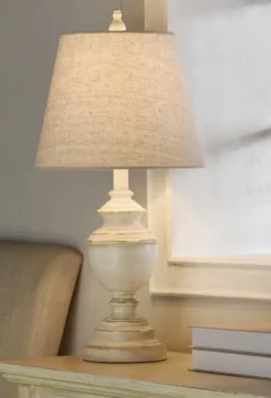 Kirkland's Home Table Lamps-Distressed Cream Table Lamp