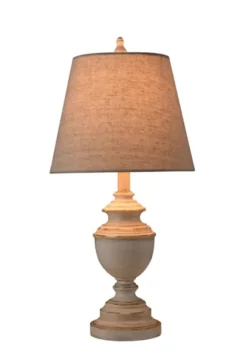 Kirkland's Home Table Lamps-Distressed Cream Table Lamp