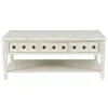 Kirkland's Home Coffee Tables-Distressed Cream Wood 3-Drawer Coffee Table