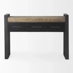 Kirkland's Home Console Tables-Distressed Farmhouse 3-Drawer Console Table