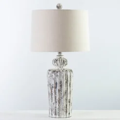 Kirkland's Home Table Lamps-Distressed Fluted Tuscany Table Lamp