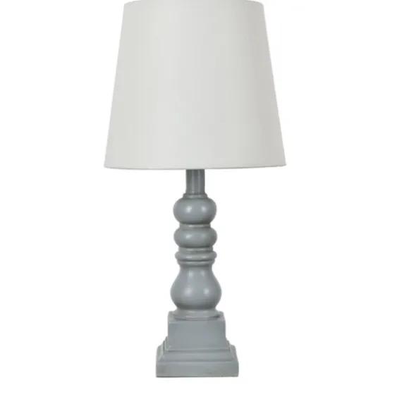 Kirkland's Home Table Lamps-Distressed Gray Candlestick Table Lamp