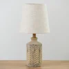 Kirkland's Home Table Lamps-Distressed Gray Carved Table Lamp
