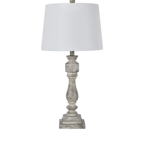 Kirkland's Home Table Lamps-Distressed Gray Table Lamp
