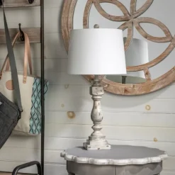 Kirkland's Home Table Lamps-Distressed Gray Table Lamp