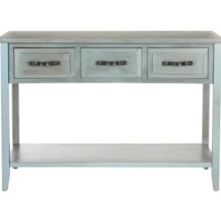 Kirkland's Home Console Tables-Distressed Light 3-Drawer Console Table