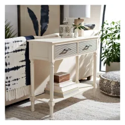 Kirkland's Home Console Tables-Distressed Natural Ronan 2-Drawer Console Table