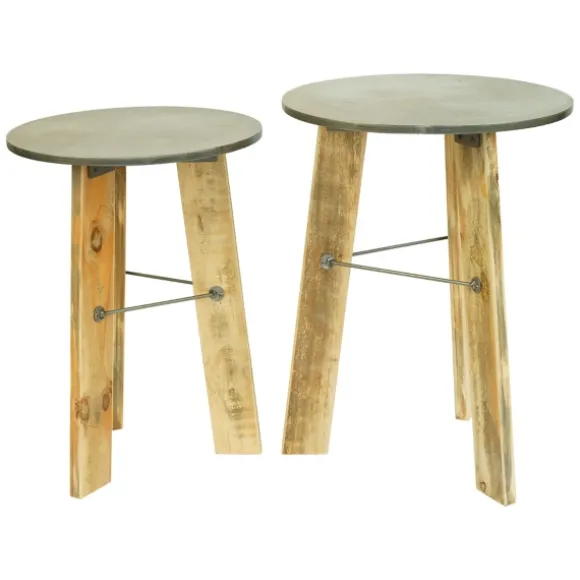 Kirkland's Home Accent & End Tables-Distressed Recycled Wood 2-Pc. Accent Table Set