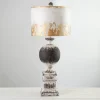 Kirkland's Home Table Lamps-Distressed Round Black Table Lamp