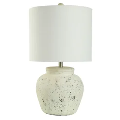Kirkland's Home Table Lamps-Distressed Round Table Lamp