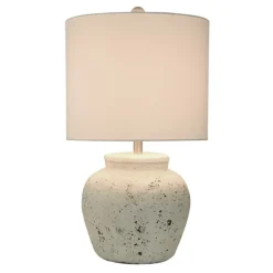 Kirkland's Home Table Lamps-Distressed Round Table Lamp