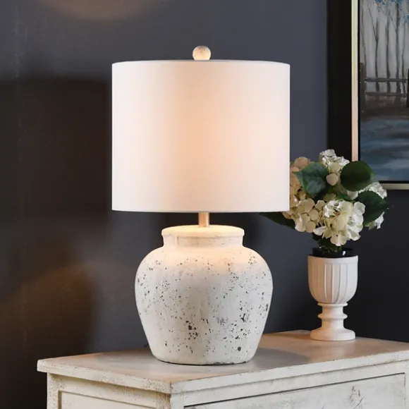 Kirkland's Home Table Lamps-Distressed Round Table Lamp