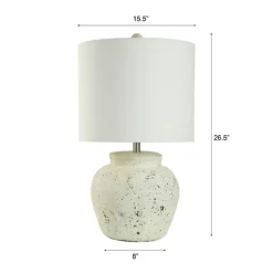 Kirkland's Home Table Lamps-Distressed Round Table Lamp