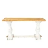 Kirkland's Home Console Tables-Distressed Rustic Carved Console Table
