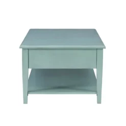 Kirkland's Home Coffee Tables-Distressed Turquoise Wood 3-Drawer Coffee Table