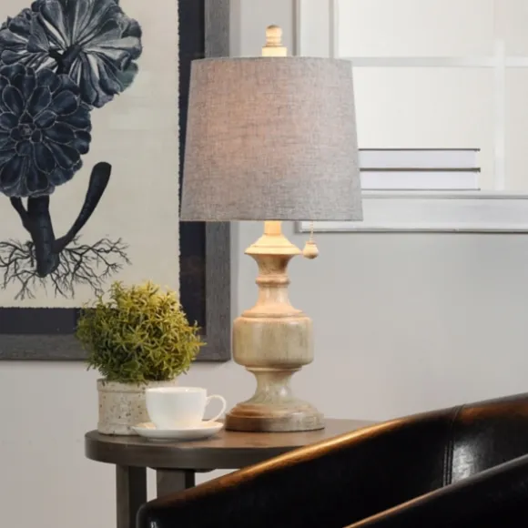 Kirkland's Home Table Lamps-Distressed Urn Resin Table Lamp