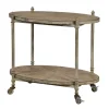 Kirkland's Home Accent & End Tables-Distressed Vintage Rolling Cart Accent Table