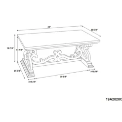 Kirkland's Home Coffee Tables-Distressed White Scrollwork Base Coffee Table