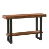 Kirkland's Home Console Tables-Distressed Wood And Gunmetal Console Table