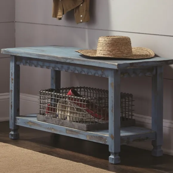 Kirkland's Home Benches & Ottomans-Distressed Wood Antique Bench