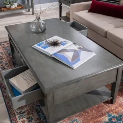 Kirkland's Home Coffee Tables-Distressed Wood 3-Drawer Coffee Table