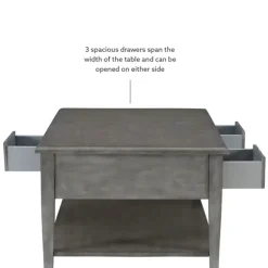 Kirkland's Home Coffee Tables-Distressed Wood 3-Drawer Coffee Table