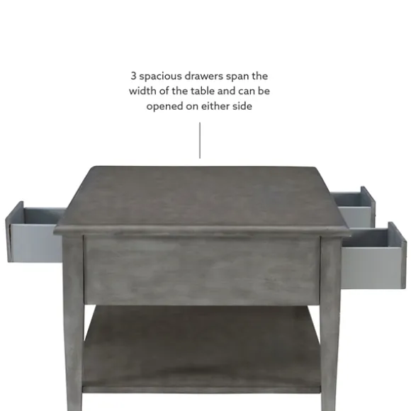 Kirkland's Home Coffee Tables-Distressed Wood 3-Drawer Coffee Table