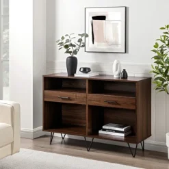 Kirkland's Home Console Tables-Doreen Dark Brown Hairpin Console Table