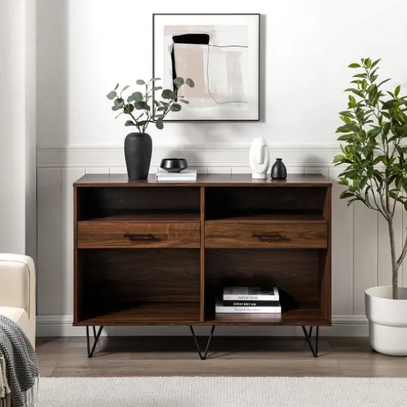 Kirkland's Home Console Tables-Doreen Dark Brown Hairpin Console Table