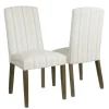 Kirkland's Home Dining Chairs-Dove Gray Stripe Parsons Chairs, Set Of 2