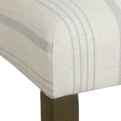 Kirkland's Home Dining Chairs-Dove Gray Stripe Parsons Chairs, Set Of 2