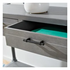 Kirkland's Home Console Tables-Dove Turned Leg Rustic Console Table