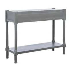 Kirkland's Home Console Tables-Dove Turned Leg Rustic Console Table