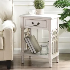 Kirkland's Home Accent & End Tables-1-Drawer Cathedral Sides Accent Table