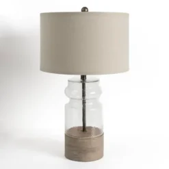 Kirkland's Home Table Lamps-Driftwood And Glass Table Lamp