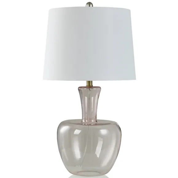 Kirkland's Home Table Lamps-Dusty Blush Glass Gourd Table Lamp