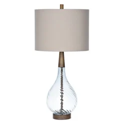 Kirkland's Home Table Lamps-Dusty Gray Blue Nora Glass Table Lamp