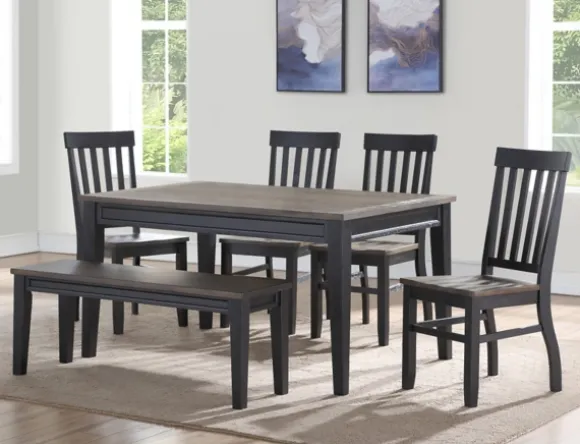 Kirkland's Home Benches & Ottomans-Ebony And Driftwood Two-Tone Bench