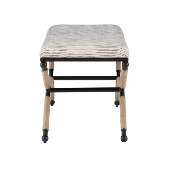 Kirkland's Home Benches & Ottomans-Eclectic Black And White Striped X Frame Bench